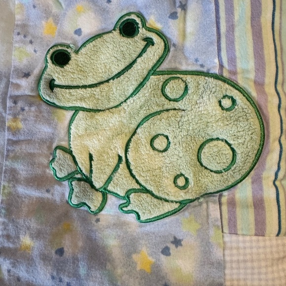 Handmade Toddler Frog Themed Reversible Quilted Texture Blanket Nursery 35 X 44 - Picture 11 of 13